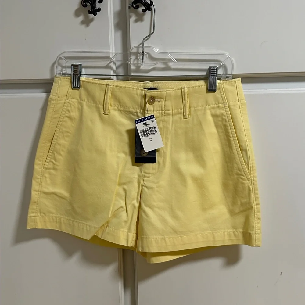 Polo by Ralph Lauren Yellow Cotton Shorts NWT 0